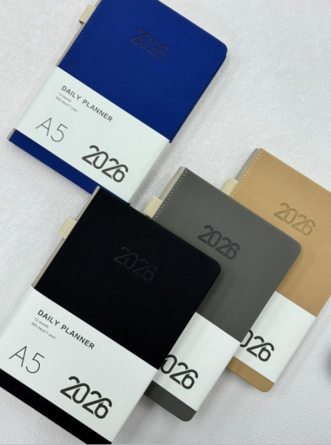 Ежедневник датированный 2026г А5 168л, линия, цвет ассорти