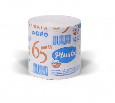 Туалетная бумага есо Plushe NEW 65м (32шт/уп)