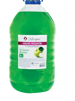 Мыло жидкое 5 л, МЕЛОДИЯ "Зеленое яблоко", с глицерином, ПЭТ