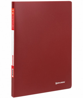 Папка 30 вкладышей BRAUBERG "Office", красная, 0,5 мм
