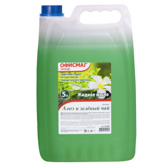 Мыло жидкое 5 л, ОФИСМАГ, "Алоэ и зеленый чай"