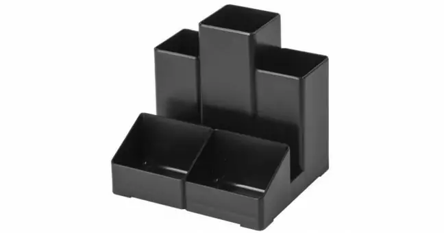 Подставка-органайзер BRAUBERG-CONTRACT, 109х95х101,5 мм, 5 отделений, черная