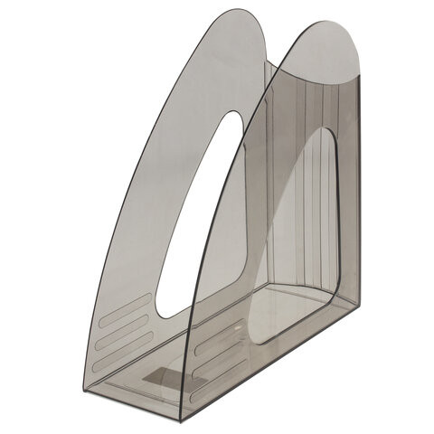 Лоток вертикальный для бумаг BRAUBERG "Delta", 240х90х240 мм, тонированный серый