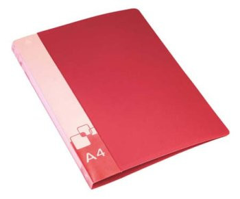 Папка с 2 к. Бюрократ Buro 18мм красная пластик 0.5мм (4/40)