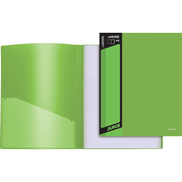 Папка с 030 вкладышами "deVENTE. Juicy" A4, 450 мкм, вкладыши 030 мкм, фактура "песок" внешний карман со сменной этикеткой, внутренний карман, индивидуальная маркировка, непрозрачная салатовая