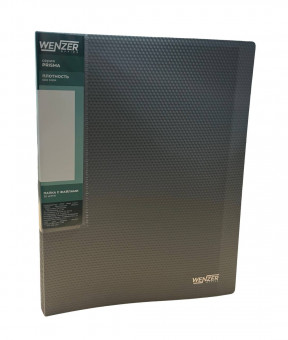 Папка с 30 вкладышами А4, WENZER OFFiCE "PRISMA" 600 мкм, 20 мм, эффект 3D, серебряный