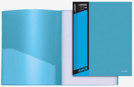Папка с 20 вкладышами "deVENTE. Juicy" A4, 450 мкм, сменная этикетка, внутренний карман (ярко-голубая)