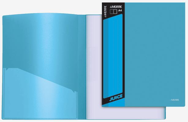 Папка с 20 вкладышами "deVENTE. Juicy" A4, 450 мкм, сменная этикетка, внутренний карман (ярко-голубая)