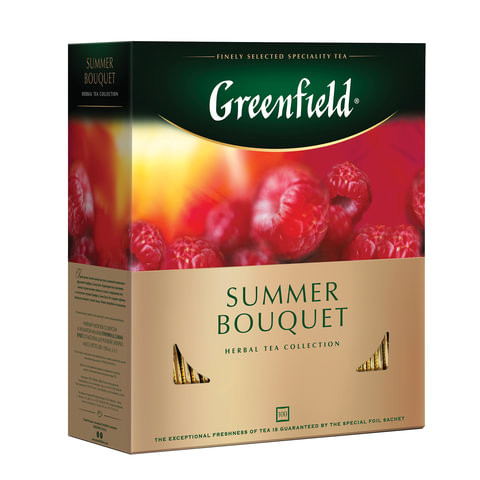 Чай GREENFIELD "Summer Bouquet" фруктовый, 100 пакетиков в конвертах по 2 г Чай GREENFIELD "Summer Bouquet" фруктовый, 100 пакетиков в конвертах по 2 г