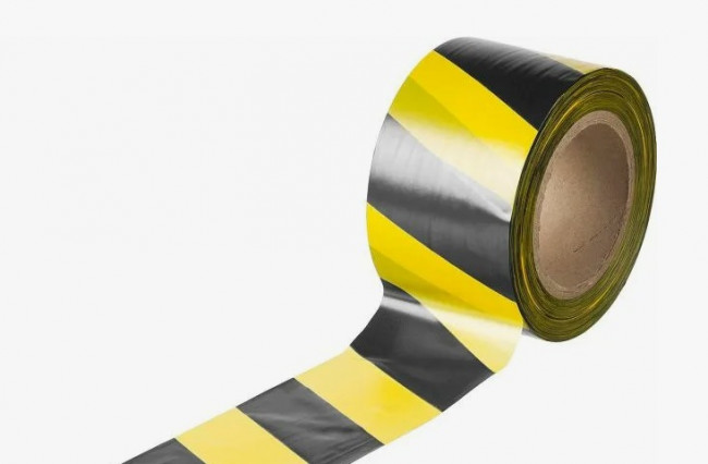 Лента сигнальная Unibob черный-желтый (55372)
