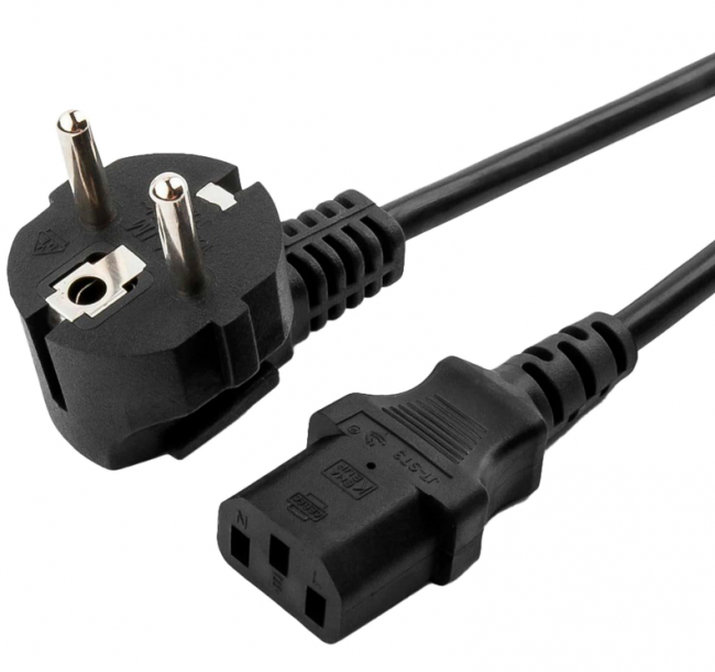 Кабель питания 1,8 м, CABLEXPERT, Schuko-C13, 3x0,5 мм2, 6 A, с заземлением, черный, PC-186