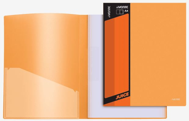 Папка с 40 вкладышами "deVENTE. Juicy" A4, 450 мкм, сменная этикетка, внутренний карман (оранжевая)