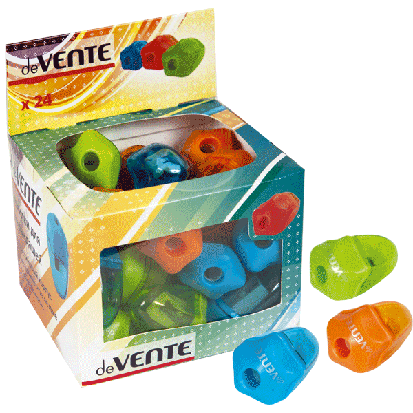 Точилка для карандашей 1 отверстие, с контейнером, пластмассовая, deVENTE (24)