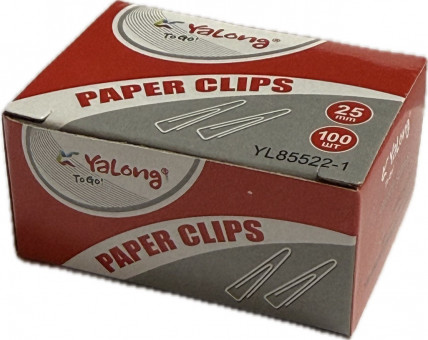 Скрепки 28 мм.100шт., в к/кор. Yalong/YL85522-1