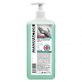 Антисептик-гель для рук (спирт более 70%) 1 л MANUFACTOR, дезинфицирующий, дозатор