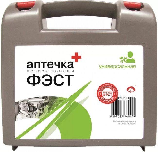 Аптечка первой помощи универсальная ФЭСТ, до 7 человек, футляр из полистирола, № 6