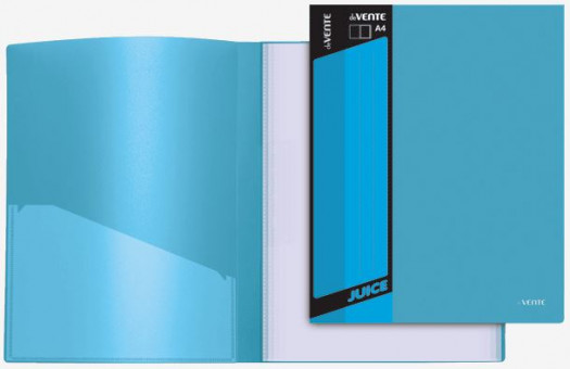 Папка с 40 вкладышами "deVENTE. Juicy" A4, 450 мкм, сменная этикетка, внутренний карман (ярко-голубая)