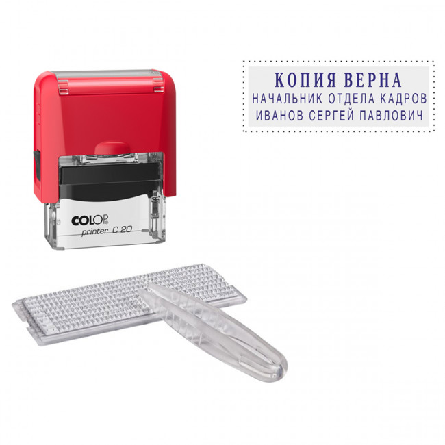 Штамп самонаборный Colop, 3стр., 1 касса, пластик, 14*38мм, красный Штамп самонаборный Colop, 3стр., 1 касса, пластик, 14*38мм, красный