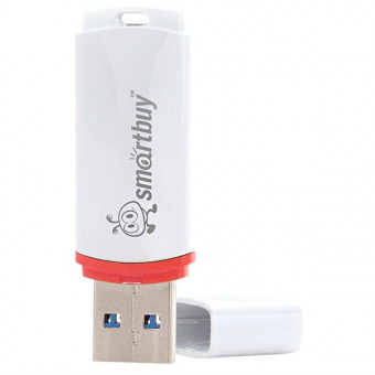 Флеш-диск 4 GB, SMARTBUY Crown, USB 2.0, белый