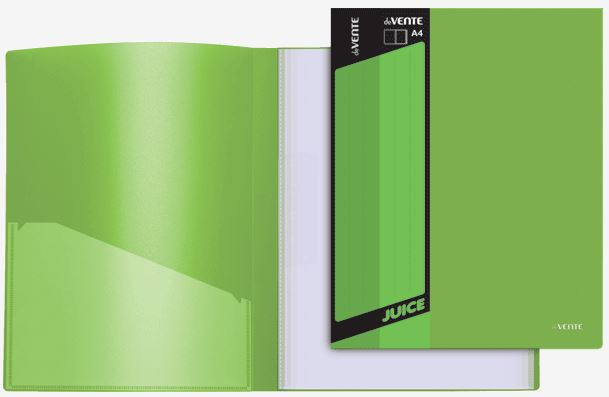 Папка с 60 вкладышами "deVENTE. Juicy" A4, 450 мкм, сменная этикетка, внутренний карман (салатовая)