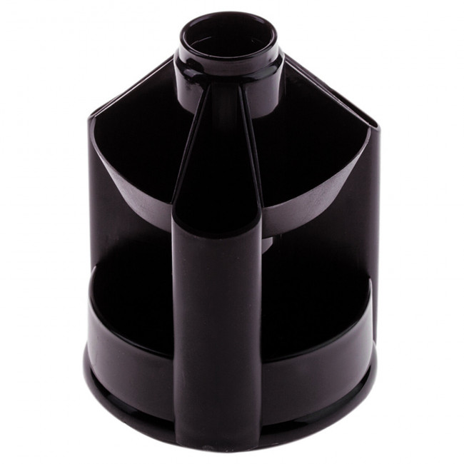 Подставка-органайзер BRAUBERG MINI, 10 отделений, вращающаяся, 107х107х130 мм, черная