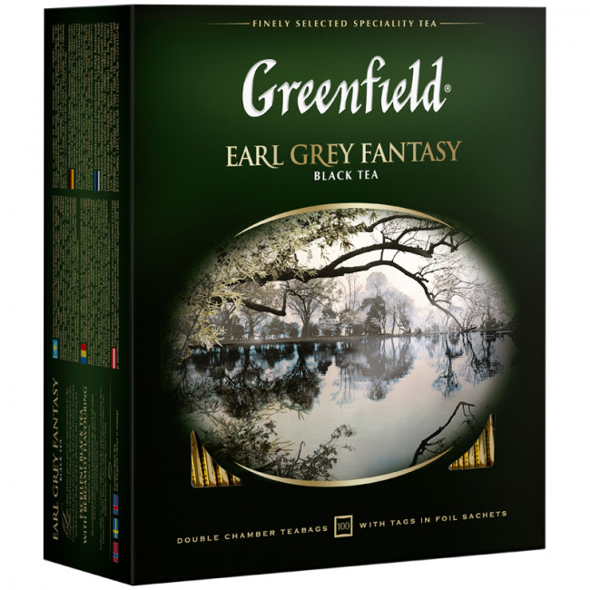 Чай Greenfield "Earl Grey", черный с бергамотом, 100 фольг. пакетиков по 2г Чай Greenfield "Earl Grey", черный с бергамотом, 100 фольг. пакетиков по 2г