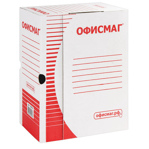 Короб архивный с клапаном А4 (260х325 мм), 150 мм, до 1400 листов, плотный, микрогофрокартон, БЕЛЫЙ, ОФИСМАГ