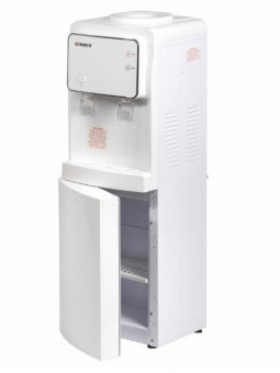 Кулер для воды SONNEN FSE-02i, напольный, НАГРЕВ/ОХЛАЖДЕНИЕ ЭЛЕКТРОННОЕ, шкаф, 2 крана, белый, 455742