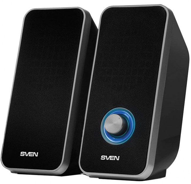 Колонки компьютерные SVEN 325, 2.0, 2х3 Вт, пластик, черные, SV-014643