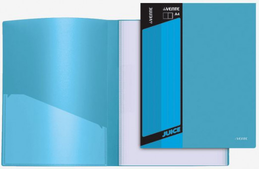 Папка с 60 вкладышами "deVENTE. Juicy" A4, 450 мкм, сменная этикетка, внутренний карман (ярко-голубая)