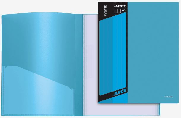 Папка с 60 вкладышами "deVENTE. Juicy" A4, 450 мкм, сменная этикетка, внутренний карман (ярко-голубая)