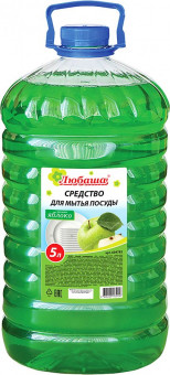 Средство для мытья посуды 5 л, ЛЮБАША "Яблоко", ПЭТ Средство для мытья посуды 5 л, ЛЮБАША "Яблоко", ПЭТ