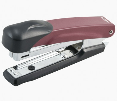 Степлер "Liquid Metal" № 10 (мощность 12листов) металлический, со встроенным антистеплером, бордовый, deVENTE/4142335