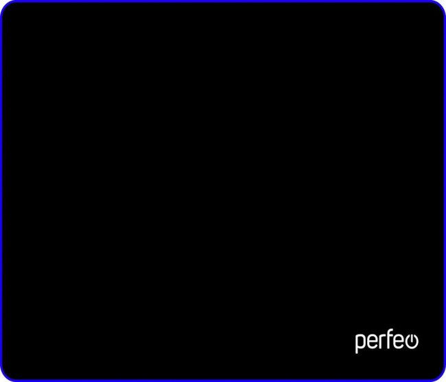 Коврик 240*320*3мм для компьютерной мыши "Black/синий", ткань+резиновое основание, Perfeo Коврик 240*320*3мм для компьютерной мыши "Black/синий", ткань+резиновое основание, Perfeo