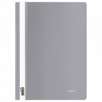 Скоросшиватель пластиковый BRAUBERG, А4, 130/180 мкм, серый