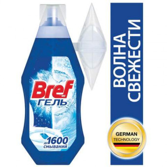 Блок туалетный подвесной жидкий 360 мл BREF (Бреф) "Волна свежести", наливной диспенсер
