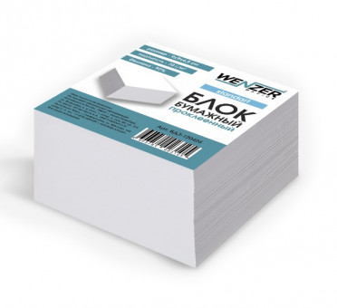 Блок для записи WENZER office "Standart" 90x90x45 мм белый, проклеенный, офсет 70 г/м²