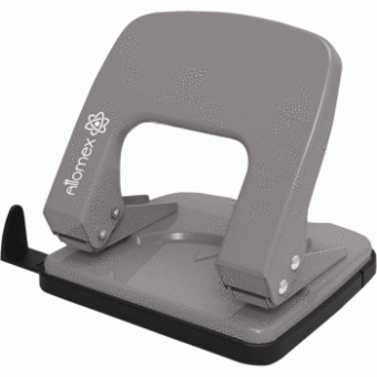 Дырокол "Attomex" (25 листов) металлический с линейкой, в картонной коробке, серый