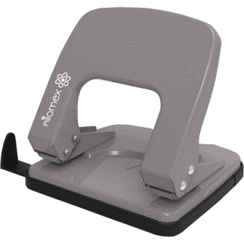 Дырокол "Attomex" (25 листов) металлический с линейкой, в картонной коробке, серый