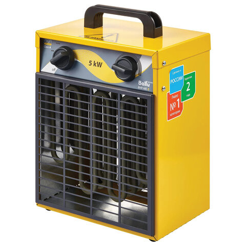 Тепловая пушка электрическая BALLU BHP-ME-5, 4500 Вт, 220 B, терморегулятор, прямоугольная, желтая