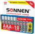 Элемент питания SONNEN, AAA (LR03), КОМПЛЕКТ 10шт., "Everyday use", АЛКАЛИН, в блистере, 1.5В, 45108