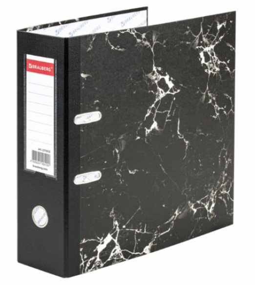 Папка-регистратор ШИРОКИЙ КОРЕШОК 90 мм с мраморным покрытием, черная, BRAUBERG Папка-регистратор ШИРОКИЙ КОРЕШОК 90 мм с мраморным покрытием, черная, BRAUBERG
