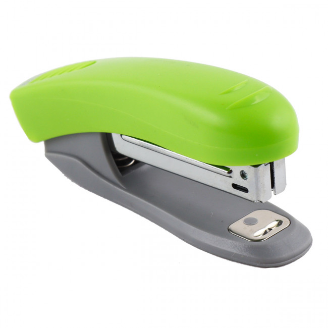 Степлер № 10 "Neon" пластиковый, со встроенным антистеплером, неоновый зеленый, deVENTE