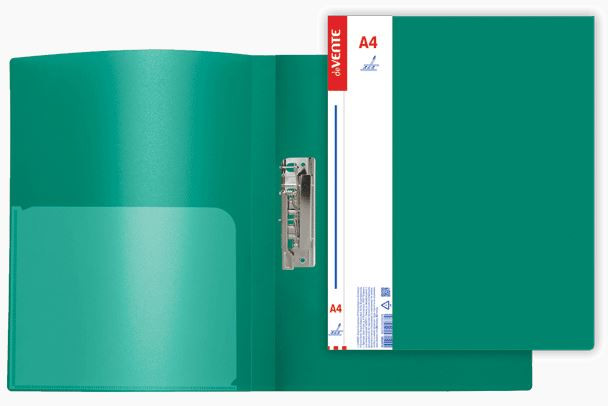 Папка с боковым прижимом "deVENTE. Daily" A4, 600 мкм, сменная этикетка, с внутренним карманом, зеленая