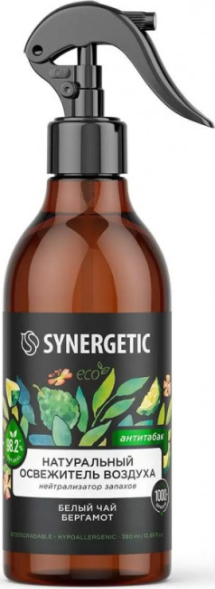 Освежитель воздуха SYNERGETIC Белый чай и бергамот (Антитабак), 380 мл (12) Освежитель воздуха SYNERGETIC Белый чай и бергамот (Антитабак), 380 мл (12)