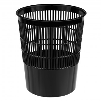 Корзина для бумаг СТАММ, 14л, сетчатая, черная (093973)