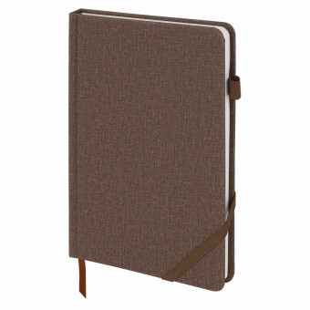 Ежедневник недатированный А5 138x213 мм BRAUBERG "Finest" под кожу, резинка, 136 л., коричневый