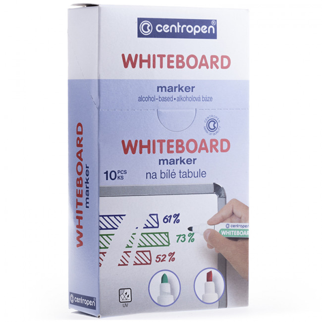 Маркер для белых досок Centropen "8559" черный, пулевидный, 2,5мм (10)