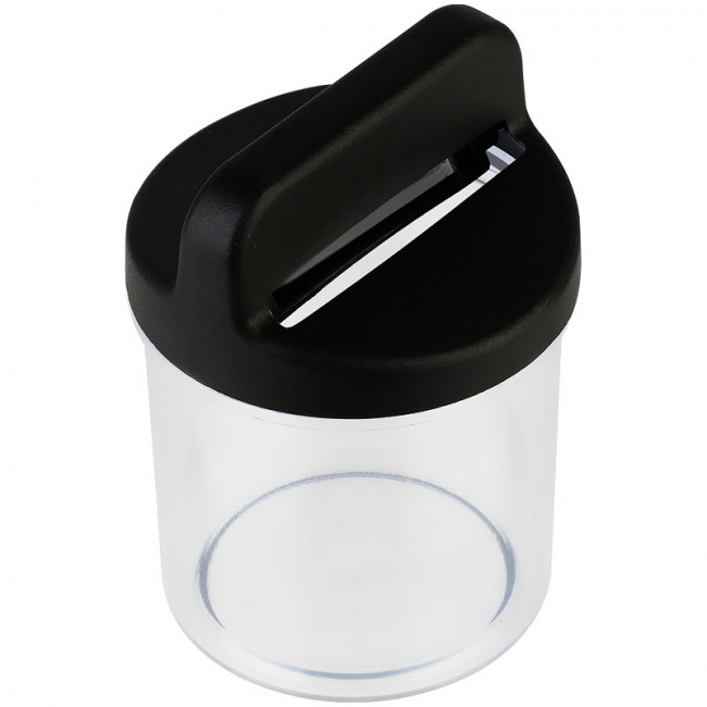 Скрепочница магнитная СТАММ, без скрепок, прозрачная-черная