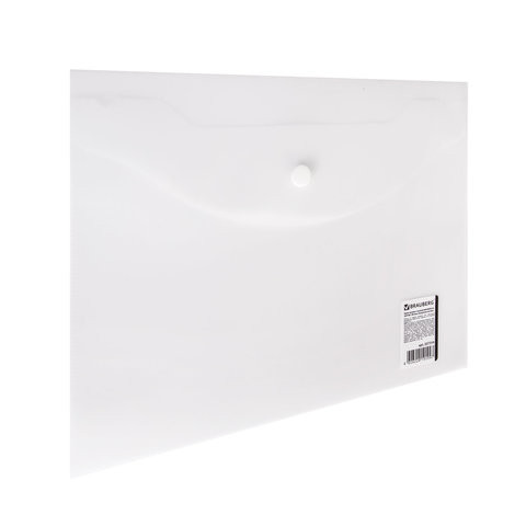 Папка-конверт с кнопкой МАЛОГО ФОРМАТА (240х190 мм), А5, матовая прозрачная, 0,18 мм, BRAUBERG Папка-конверт с кнопкой МАЛОГО ФОРМАТА (240х190 мм), А5, матовая прозрачная, 0,18 мм, BRAUBERG